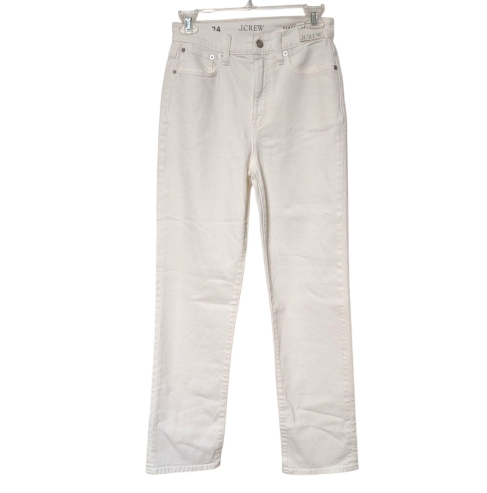 J. Crew Women's Classic Straight White Denim Jeans Size 24 NWT